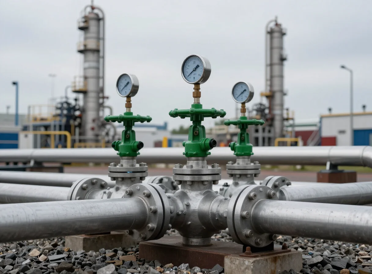Pipe rack manifold at an energy terminal